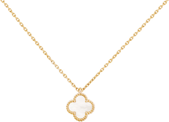 Four Leaf Clover Necklace – 18K Gold - White Zircon